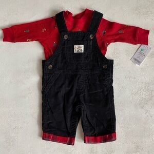 NWT Carters Holiday Overall 2 Piece Set